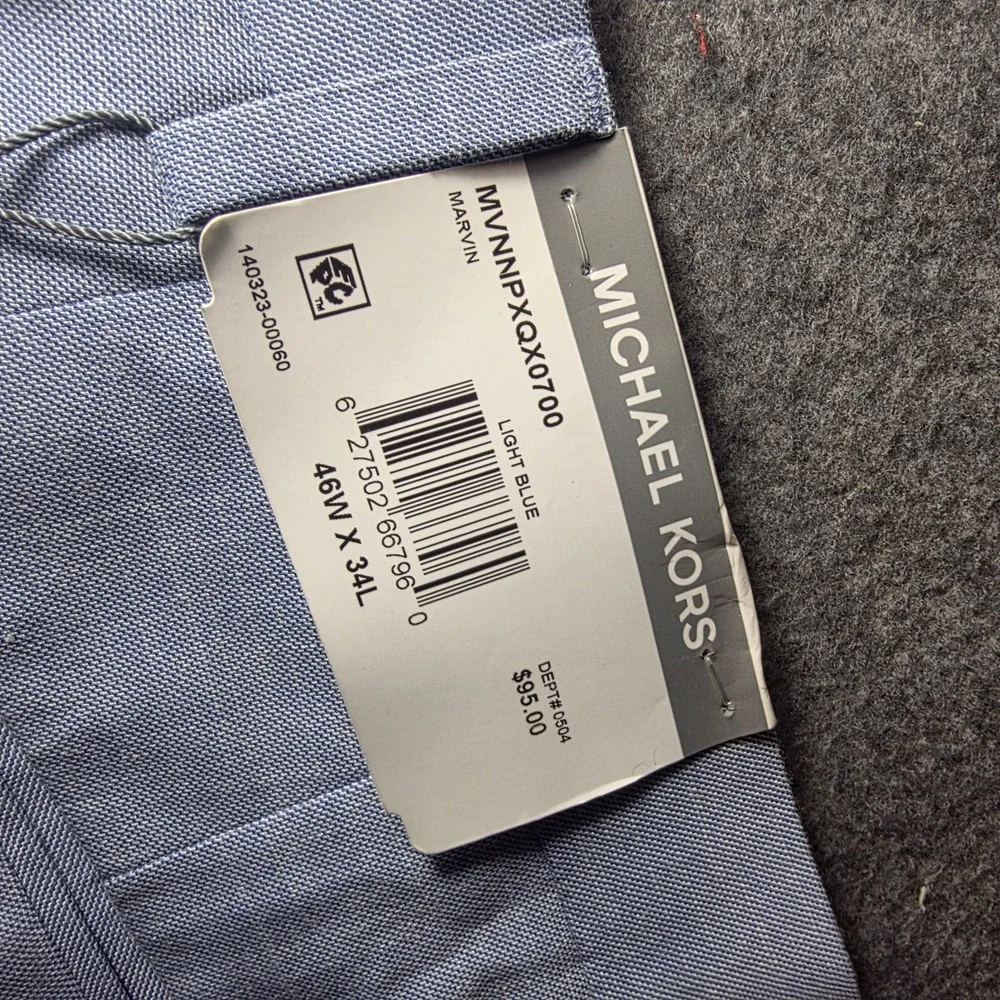 Michael Kors Light Blue Marvin Pants 46x34 New With Tag H1